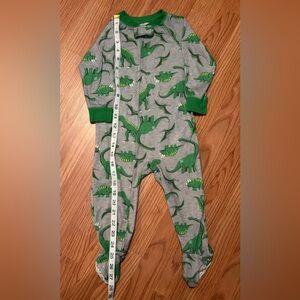 Carter's Gray and Green Dinosaur Footie